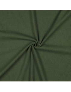 Fine ribbed cotton jersey fabric - Dark green