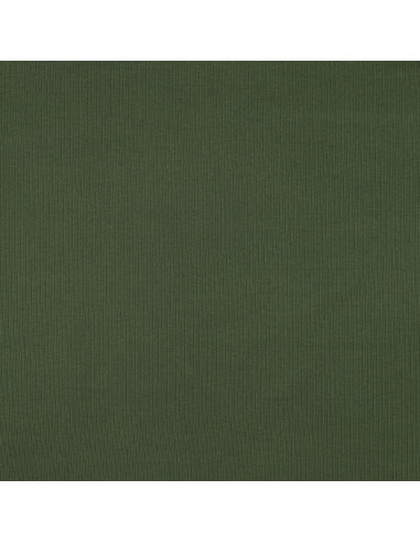 Fine ribbed cotton jersey fabric - Dark green