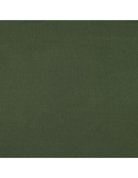 Fine ribbed cotton jersey fabric - Dark green