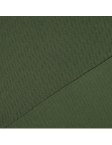 Fine ribbed cotton jersey fabric - Dark green
