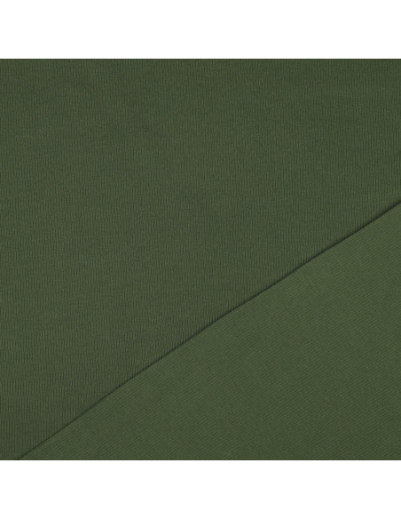 Fine ribbed cotton jersey fabric - Dark green