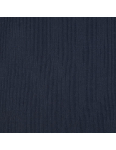 Fine ribbed cotton jersey fabric - Navy