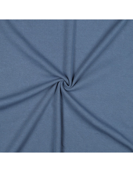 Fine ribbed cotton jersey fabric - Jeans