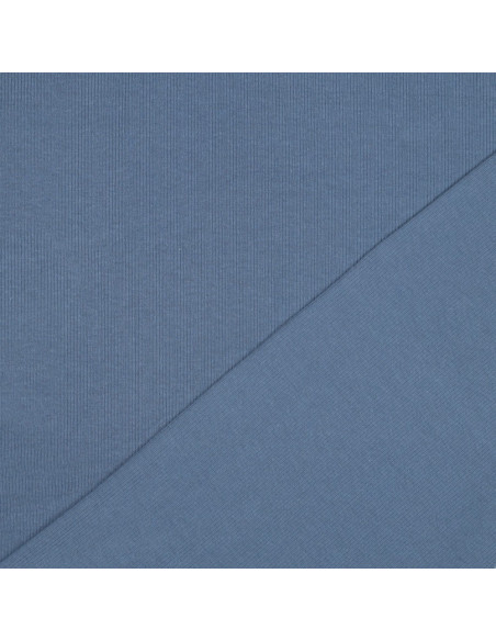 Fine ribbed cotton jersey knit fabric - Jeans