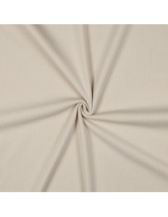 Fine ribbed cotton jersey fabric - Sand
