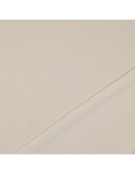 Fine ribbed cotton jersey fabric - Sand