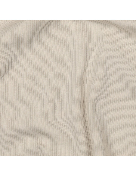 Fine ribbed cotton jersey fabric - Sand