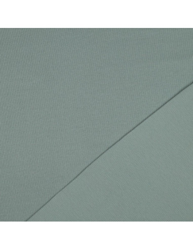 Fine ribbed cotton jersey fabric - Verdigris