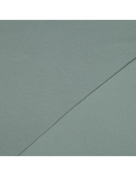 Fine ribbed cotton jersey fabric - Verdigris