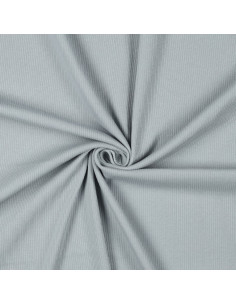 Fine ribbed cotton jersey fabric - Silver gray