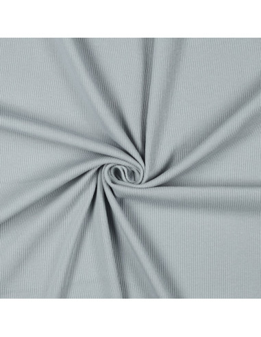 Fine ribbed cotton jersey fabric - Silver gray