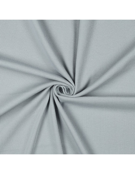 Fine ribbed cotton jersey fabric - Silver gray