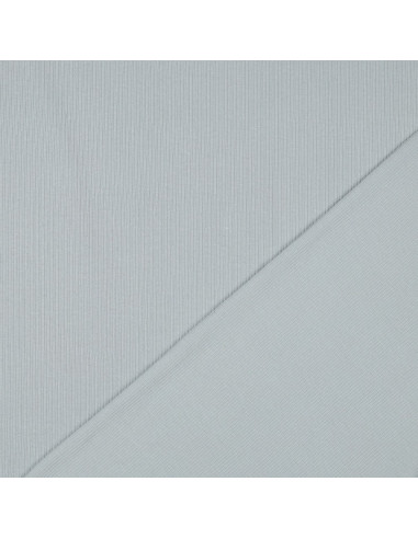 Fine ribbed cotton jersey fabric - Silver gray