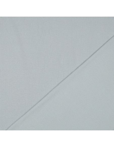 Fine ribbed cotton jersey fabric - Silver gray