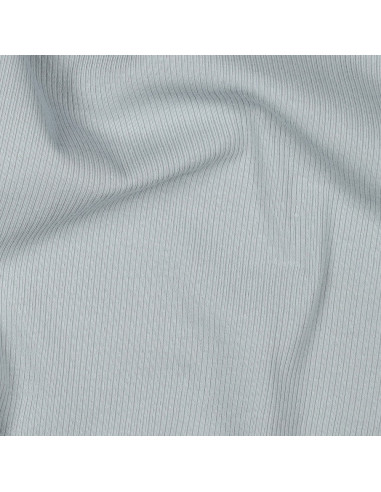 Fine ribbed cotton jersey fabric - Silver gray