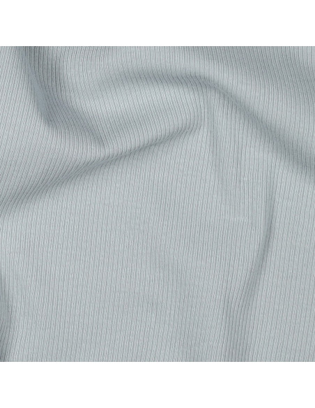 Fine ribbed cotton jersey fabric - Silver gray
