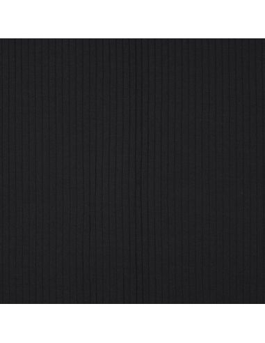 Light ribbed cotton jersey fabric - Black