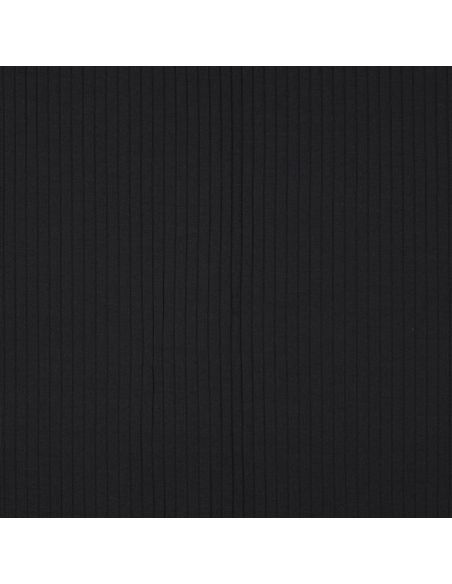Light ribbed cotton jersey fabric - Black