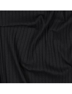 Light ribbed cotton jersey fabric - Black 2