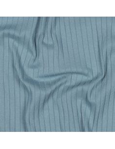 Light ribbed cotton jersey fabric - Denim blue 2