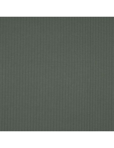 Light ribbed cotton jersey fabric - Dark green