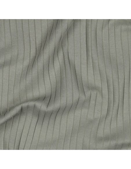Light ribbed cotton jersey fabric - Light green