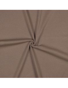 Fine ribbed cotton jersey fabric - Taupe