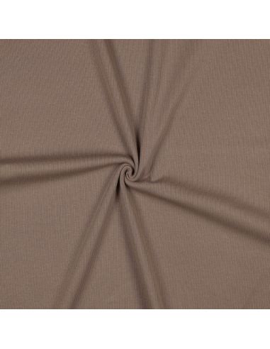 Fine ribbed cotton jersey fabric - Taupe