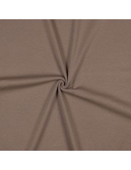 Fine ribbed cotton jersey fabric - Taupe