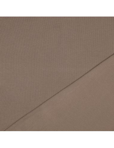 Fine ribbed cotton jersey fabric - Taupe