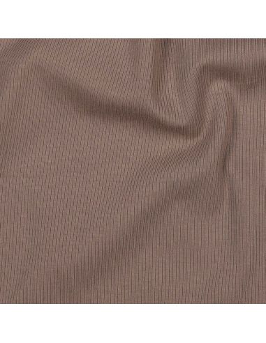 Fine ribbed cotton jersey fabric - Taupe
