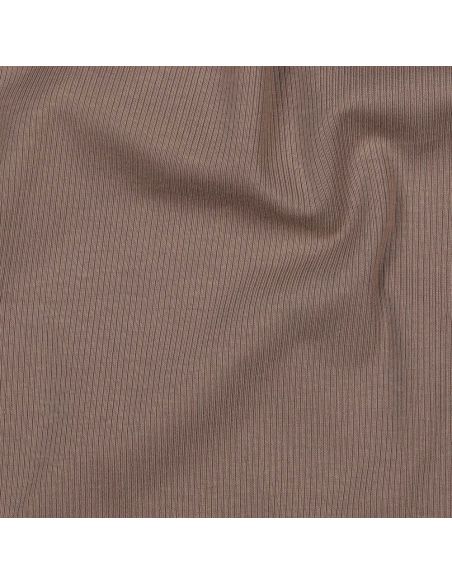 Fine ribbed cotton jersey fabric - Taupe