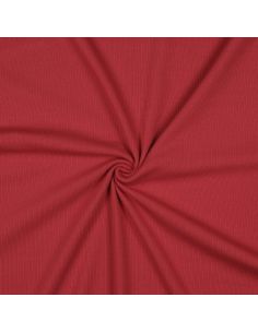 Fine ribbed cotton jersey fabric - Dark red