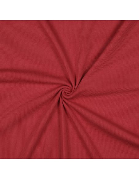 Fine ribbed cotton jersey fabric - Dark red