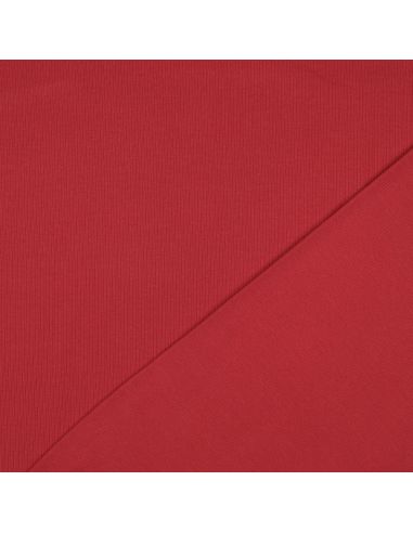 Fine ribbed cotton jersey fabric - Dark red