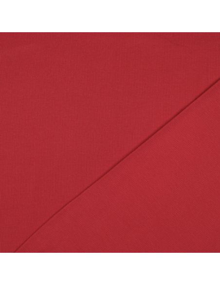 Fine ribbed cotton jersey fabric - Dark red