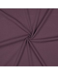 Fine ribbed cotton jersey fabric - Plum