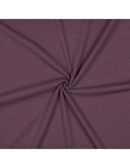 Fine ribbed cotton jersey fabric - Plum