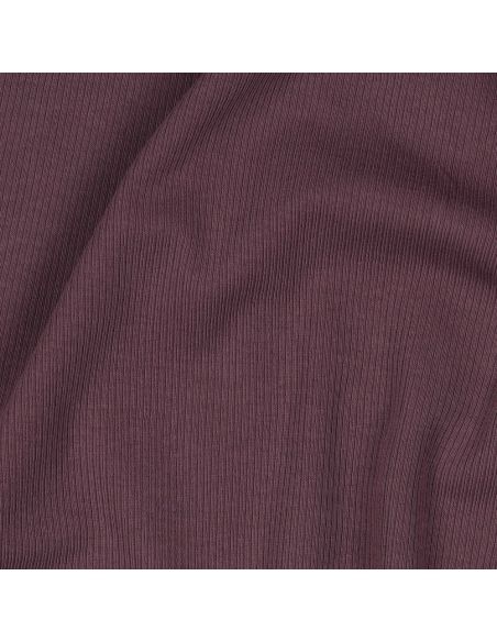 Fine ribbed cotton jersey fabric - Plum