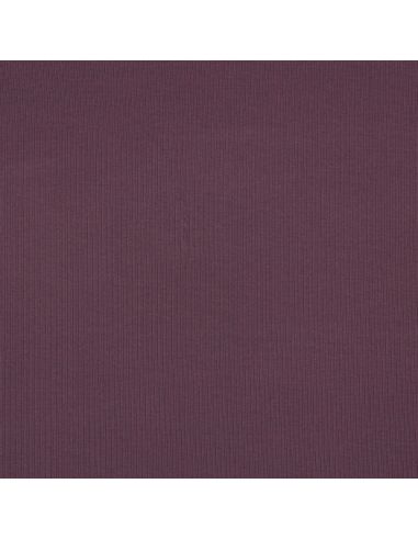 Fine ribbed cotton jersey fabric - Plum