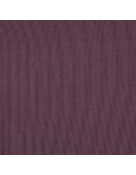 Fine ribbed cotton jersey fabric - Plum