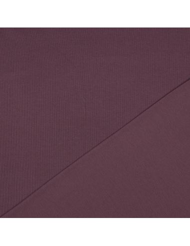Fine ribbed cotton jersey fabric - Plum