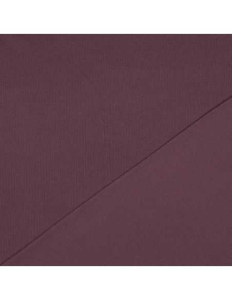 Fine ribbed cotton jersey fabric - Plum