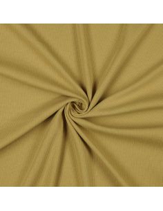 Fine ribbed cotton jersey fabric - Ochre