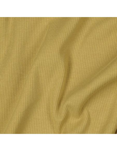 Fine ribbed cotton jersey fabric - Ochre
