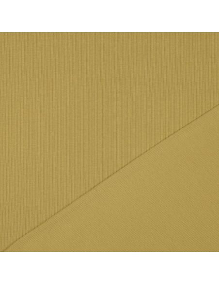 Fine ribbed cotton jersey fabric - Ochre