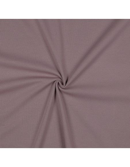 Fine ribbed cotton jersey fabric - Mauve