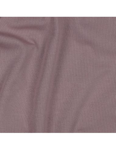 Fine ribbed cotton jersey fabric - Mauve