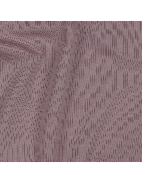 Fine ribbed cotton jersey fabric - Mauve