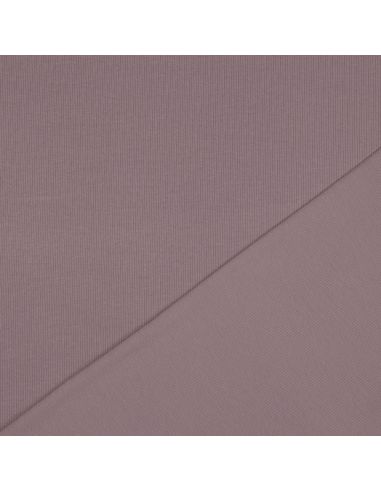 Fine ribbed cotton jersey fabric - Mauve